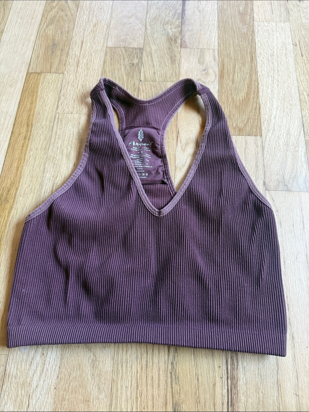 FP Movement Ribbed Racerback Bralette - Deep Plum